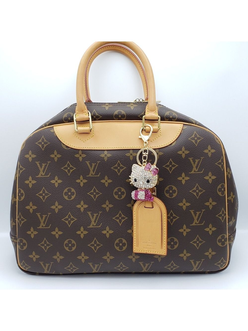 Authentic Louis Vuitton Luggage Tag with Unbranded Keycharm, Keychain 15-010426